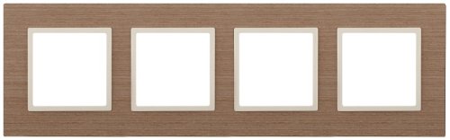 Рамка универсальная Эра Elegance 4-м. дерево ясень/слоновая кость фото Рамка универсальная Эра Elegance 4-м. дерево ясень/слоновая кость картинка